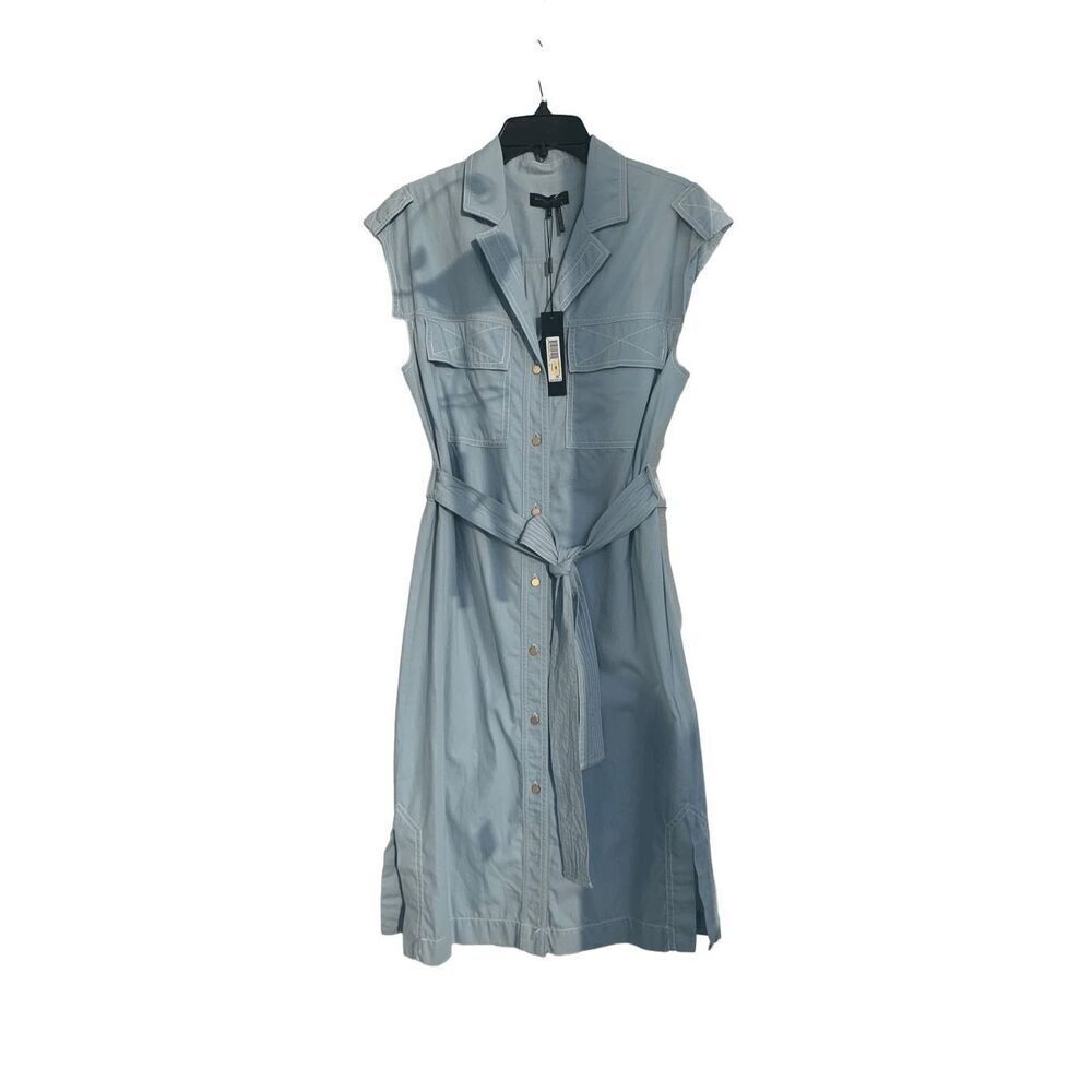 Donna Karan New York Belt sleeveless dress denim in light blue size M - Picture 1 of 11